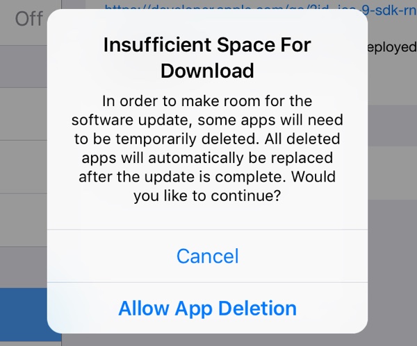 iOS 9升級時,系統可能會自動刪除你的應用