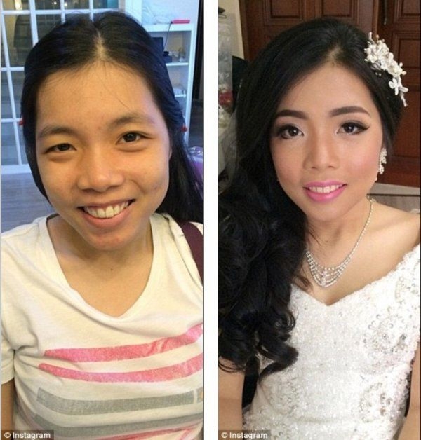 s_e1f639650d8e4af4ae37e94dd2226151.jpg 女網友分享半面妝容:以后外出要帶照妖鏡