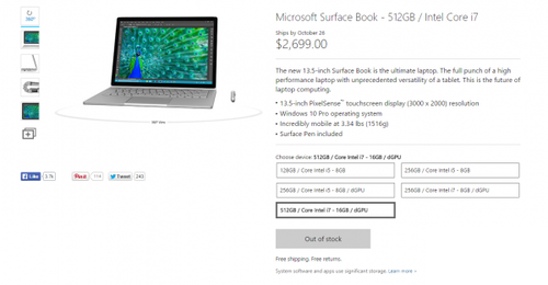 Surface Book美國銷售火爆,頂配版已售罄