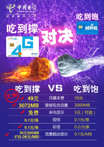 完爆小米！電信“吃到撐”49元3GB流量