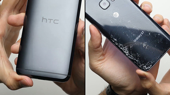 三星S7對比HTC 10耐摔測試:一秒就輸了