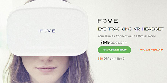 眼睛操控 全球首款眼球追蹤頭顯FOVE 0開放預訂 