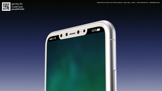 不出意外iPhone 8就是長這樣了:全面屏驚艷 額頭開孔感人