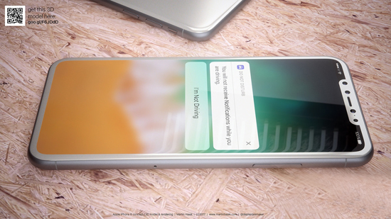 不出意外iPhone 8就是長這樣了:全面屏驚艷 額頭開孔感人