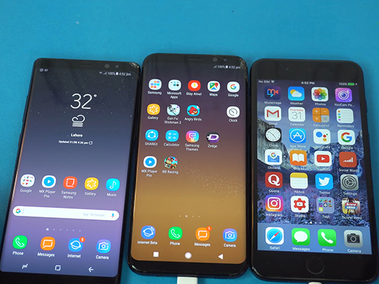 三星Note8/S8+/蘋果7 Plus續航對比:S8+輸了
