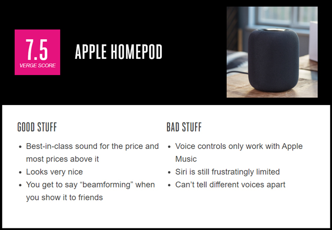 外媒評蘋果HomePod：音質同價位最好，但功能和體驗并不夠出色