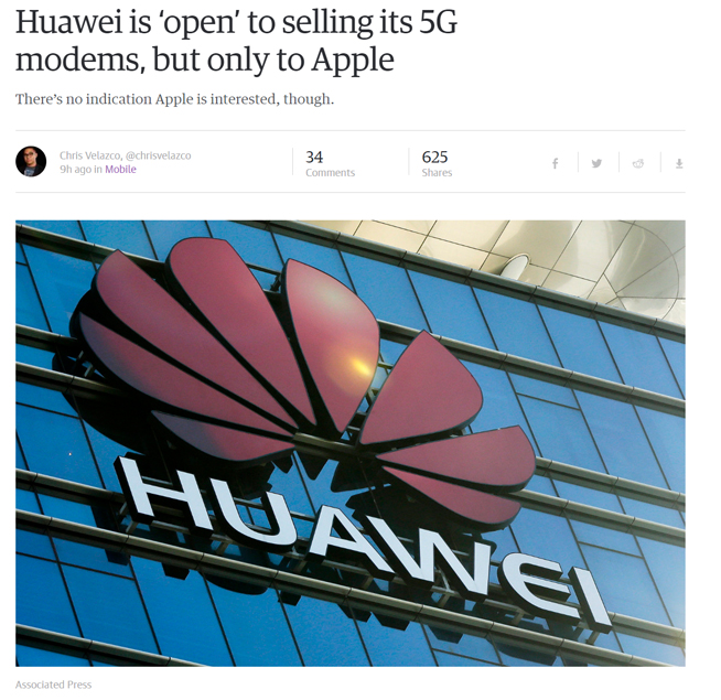 重磅:5G iPhone今年還有希望?傳華為有意向蘋果供應5G芯片