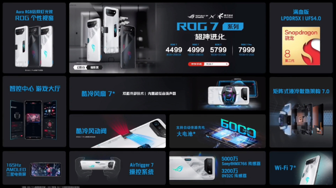 ROG 7游戲手機發布：重鑄游戲手機榮光！4499元起性能釋放拉滿
