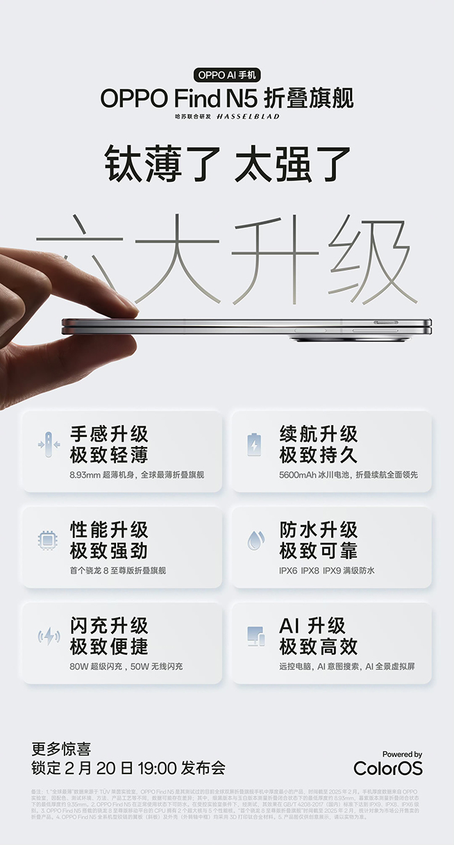 OPPO Find N5發布會前瞻：六大升級但影像開倒車，降價更合適？